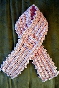 Delia's Crochet: Ribbed Picot Keyhole Scarf for Toddler