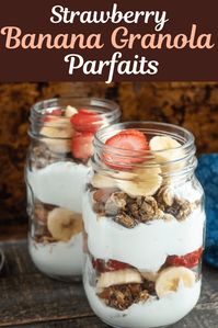 This Strawberry Banana Granola Parfait is the perfect breakfast to start your day!