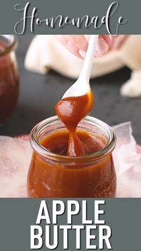 Homemade Apple Butter: The BEST way to use up all those apples from going apple picking! Naturally sweet, thick, and velvety, and so good spread on toast, biscuits, or scones. Just like a bite of pure fall!