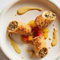 Tsai Family Egg Rolls with Sweet and Sour Sauce and Spicy Mustard by Ming Tsai