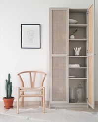 IKEA wardrobe hack with romantic DIY rattan doors 10