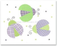 Lady Bug nursery purple and green nursery by SweetPeaNurseryArt, $15.00