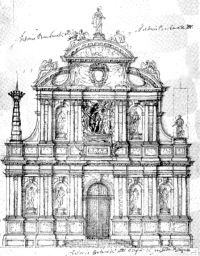 Santa Maria del Giglio facade, Venice - architectural drawing