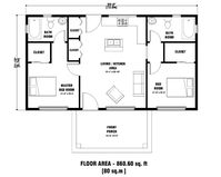 Custom Modern Tiny Cottage House Plans 2 Bedroom & 2 Bathroom With Free Oragnal CAD File - Etsy