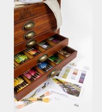 DMC Wooden Collector's Box Pre-filled With 500 DMC Stranded Cottons Yarn Holder Antique Aged Vintage Chest Wood Thread Bobbins Assortment - Etsy