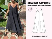 Floaty A-line Dress/ Digital PDF Sewing Pattern / Size XXS-XXXL / Instant Download With 8 Printable Sizes / Midi / Summer Dress / Wedding - Etsy