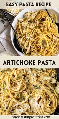 You'll love this delicious Herby Artichoke Pasta! With a light cream sauce, fragrant herbs, and Reese Artichokes, this pasta is a hit for weeknight dinners or great for holiday entertaining!