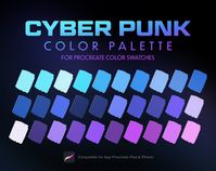 Hello! Here are 30 Cyberpunk Neon Color swatches that we picked out so you can only import and use in the Pro Creator app. These colors cover warm, cool tones that are old but also modern. Cyberpunk Neon Color Palette, Futuristic light color, Procreate Palette, Procreate Tools, Swatches | Colors for Procreate on iPad 30 Colors Hope you will like it After purchase, You can download the file from your Safari web browser, not the Etsy app.  Once files are downloaded, you must open the file, the pal