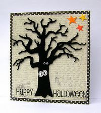 Spooky "Happy Halloween" Tree Card...with googly eyes...Jan: Simply Made.  (Click on 2011 & then October to pull up the information on this card.)