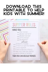 Download these printable summer rules that you can customize! Make summer a little more bearable.