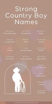 Wanna know the country baby boy names we are seriously crushing on for 2024? This Southern baby names list are the baby boy names that you don't hear every day - whether you love cute baby names, unique baby names, or majorly uncommon baby names, this full list of rustic boy names with meanings will give you tons of name inspiration for that sweet little one of yours!