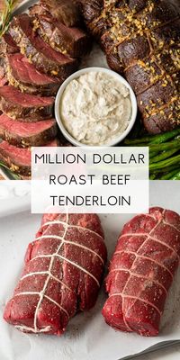 SO GOOD - Make an impression with this Garlic Roast Beef Tenderloin Recipe. Super easy to prepare, yet tastes like a million bucks!