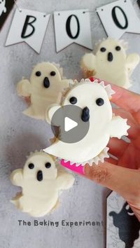 Jean Yap on Instagram: "Ghost cupcakes 👻  I shaped the cupcakes with foil prior to baking and I know it didn't look like a ghost at all! But it is one of those "trust the process" situations and they turned out fairly decent after I piped the buttercream.   #ghostcupcakes #cutecupcakes #halloweencupcakes #buttercreamcupcakes #buttercreampiping #cutefood #kawaiidessert #foodnetwork #foodblogfeed"