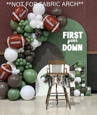 First Year Down Birthday Sign, Happy Birthday Decal, Sign for Balloon Arch Backdrop Panel, Football Birthday Sign, Baby Boy 1st Birthday - Etsy