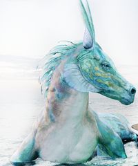 Hippocampus: Often called a sea-horse in English, the hippocampus is a Greek mythological creature with the upper body of a horse and the lower body of a fish, dolphin, or serpent. Poseidon, the God of the sea, used Hippocampi to pull his chariot across the ocean.