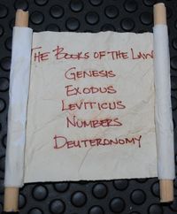 18_Books of the Law - Moses wrote the first five books of the Bible before he died.