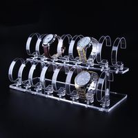 Acrylic 2-Tier Wrist Watch Bracelet Display Rack Stand Holder 1 Set Clear