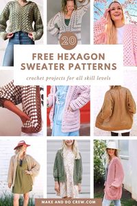 Crochet Hexagon Cardigans - Free Crochet Sweater Ideas + Patterns