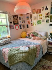 room, college, girly, summer, school, bed, bedding, cute, aesthetic, lighting, prints, phoebe bridgers, harry styles, art, artsy, house