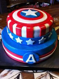 CAPTAIN AMERICA  CAKE FOR JAKE'S PARTY!