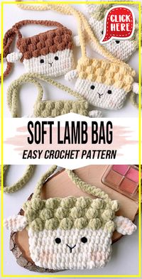 crochet Soft Lamb Bag easy pattern  - Easy Crochet Soft Lamb Bag Pattern for Beginners. Click to Get the Pattern #Bag #crochet #crochetpattern   via @shareapattern.com