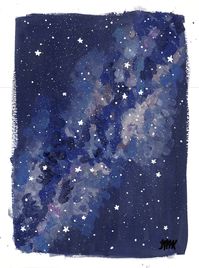 Hand-painted Milky Way Galaxy Outer Space artwork printed as a poster for children's room decor. Inspire your child's imagination with these planetary prints, painted in the friendly, modern, and playful style of a children's book illustration. Bright and colorful, the original was painted with gouache and watercolor paint on cold-press watercolor paper. This high-quality reproduction will have the visual texture of a hand-painted piece, with the affordability of a print. Mix and match with the