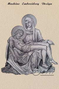 La Pieta machine embroidery design digitized to order. #machine_embroidery #embroiderydesign #catholic #religious_embroidery #jesuschrist #jesus #VirginMary