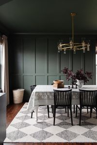 Dark Green Moody Dining Room Makeover and Ideas - Caitlin Marie Design