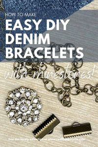 How to Make an Easy DIY Denim Bracelet with Rhinestones