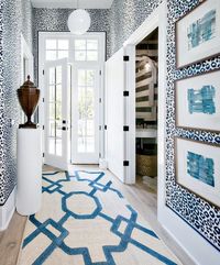 Schumacher Iconic Leopard Wallpaper in Entry Way