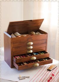 DMC Wooden Collector's Box Pre-filled With 500 DMC Stranded Cottons Yarn Holder Antique Aged Vintage Chest Wood Thread Bobbins Assortment - Etsy