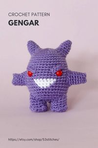 An adorable Gengar crochet pattern to add to your Pokemon collection. Beginner friendly with plenty of pictures.