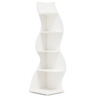 Introducing our newest product - a sleek and modern 5-tiered shelving unit, perfect for any corner of your home or office. With its all-white finish and unique sea grass-inspired design, this shelving unit is both stylish and functional. Crafted entirely from high-quality board material, its streamlined shape adds an elegant touch to any room. With ample storage space, this shelving unit is ideal for smaller spaces, providing much-needed organization without taking up too much floor space. Assem