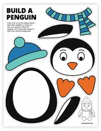 build a penguin pjs and paint color