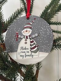 4 Inch Ornament Flakes Run in My Family Large Metal - Etsy Australia