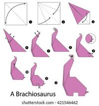 Step by step instructions how to make origami A Dinosaur.