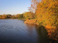 Cedar River at Sunset - Charles City, Iowa.