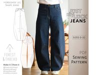 Just My Luck Jeans PDF Pattern Sizes 0-32 Digital Sewing Pattern with Video Tutorial Workshop, Horseshoe Jeans, Barrel Leg Denim Trousers - Etsy België