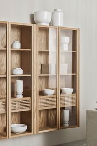 Our Cana highboard gives your home accessories the attention it deserves with its combined glass and wicker front. #bolia #storageideas #decorativestorageideas