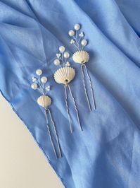 White Seashell Pearls & Starfish Wedding Hair Vine and Hair Pins - Etsy