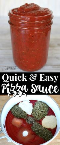 This homemade pizza sauce recipe is quick and easy to make. Despite coming together fast, this pizza sauce is very flavorful! The recipe makes enough sauce for 2 large pizzas.