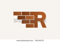 R letter Logo, brick wall logo design.