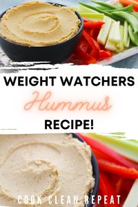 If you need a delicious healthy snack try this Weight Watchers hummus recipe! My favorite hummus is great with veggies, chips, pretzels, and more! 