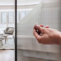 Reeded Glass  Window Privacy Film Frosted Window Vinyl 3D Decorative Window Decals Non Adhesive