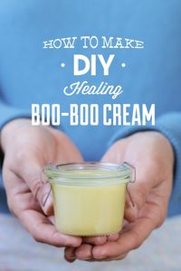 A full tutorial and video for making homemade healing boo-boo cream. A homemade Neosporin-like alternative. This recipe only requires a few ingredients and keeps for 12 months.