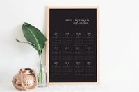 A2 2019 Wall Calendar Black |  2019 Calendar, Printable Calendar,Planner, Wall Calendar, 2019 Wall Art, Wall Decor, Calendar Art, Digital