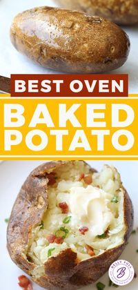 Easily achieve a restaurant-style baked potato with that crispy skin and fluffy interior that everyone loves by making the best oven baked potatoes!