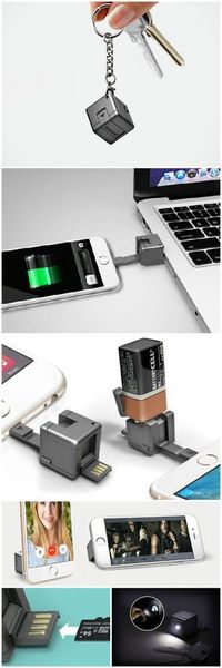 WonderCube - The 1 cubic inch wonder device that packs all your smartphone accesories into one compact gadget that fits on your keychain. OH MA GOoOOOOD Oh MA God DIS IS DA BEZT THING EVAR I WANTZ DIS