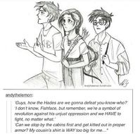 Harry Potter, Hunger Games, and Percy Jackson crossover. Freaking. Awesome.