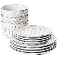 Amazon.com | LE TAUCI Dinnerware Sets 12 Piece, Ceramic Plates and Bowls Set, House Warming Wedding Gift, Serve for 4 (10" Dinner Plates + 8" Salad Dish + 22 oz Cereal Bowl) x 4, Dishwasher safe - Arctic White: Dinnerware Sets